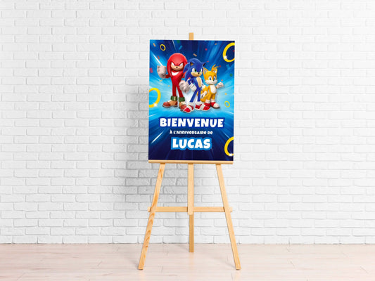 Affiche bienvenue personnalisée anniversaire SONIC