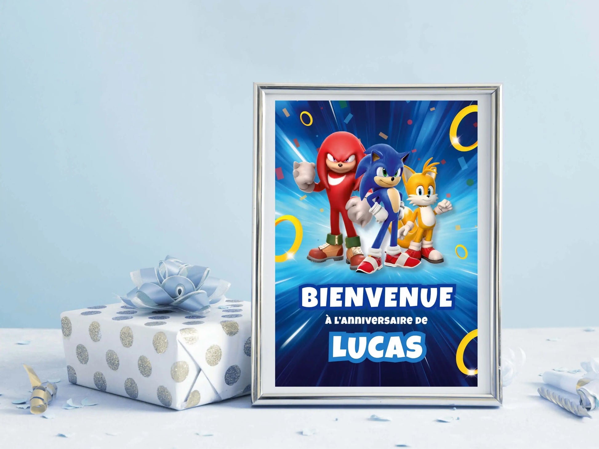 Affiche bienvenue personnalisée anniversaire SONIC