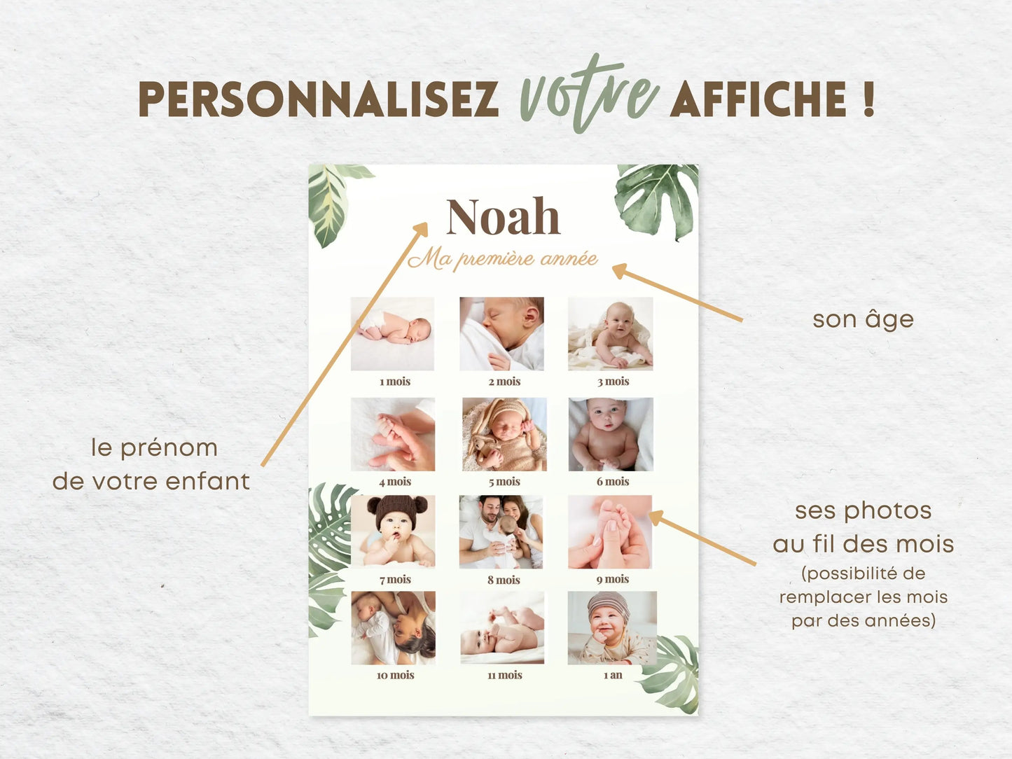 Affiche ma première année personnalisée JUNGLE