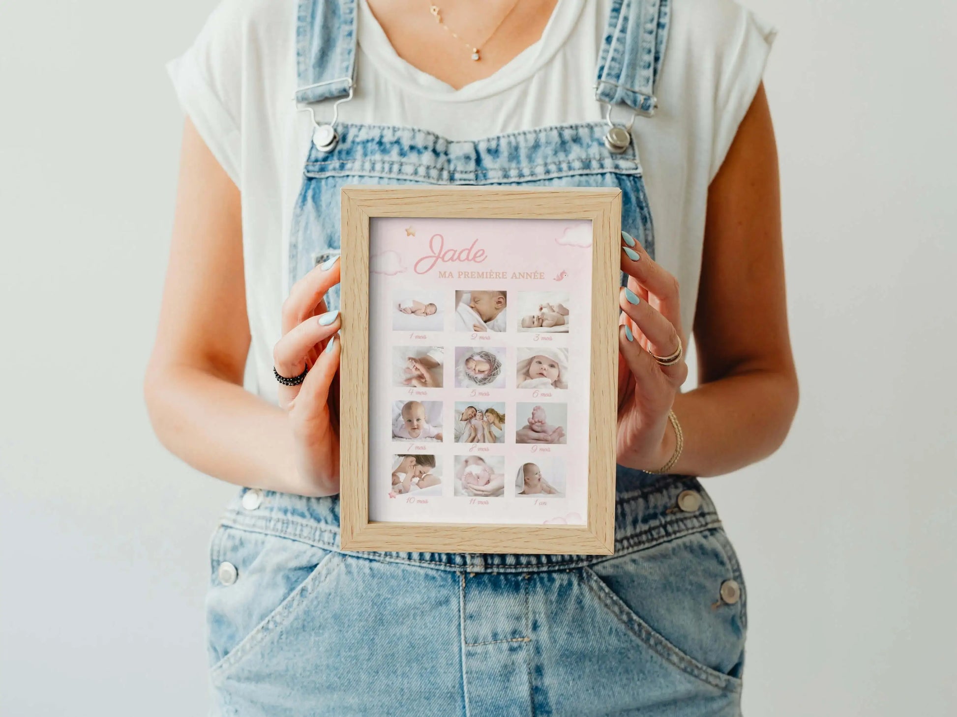 Affiche ma première année personnalisée OURSON ROSE
