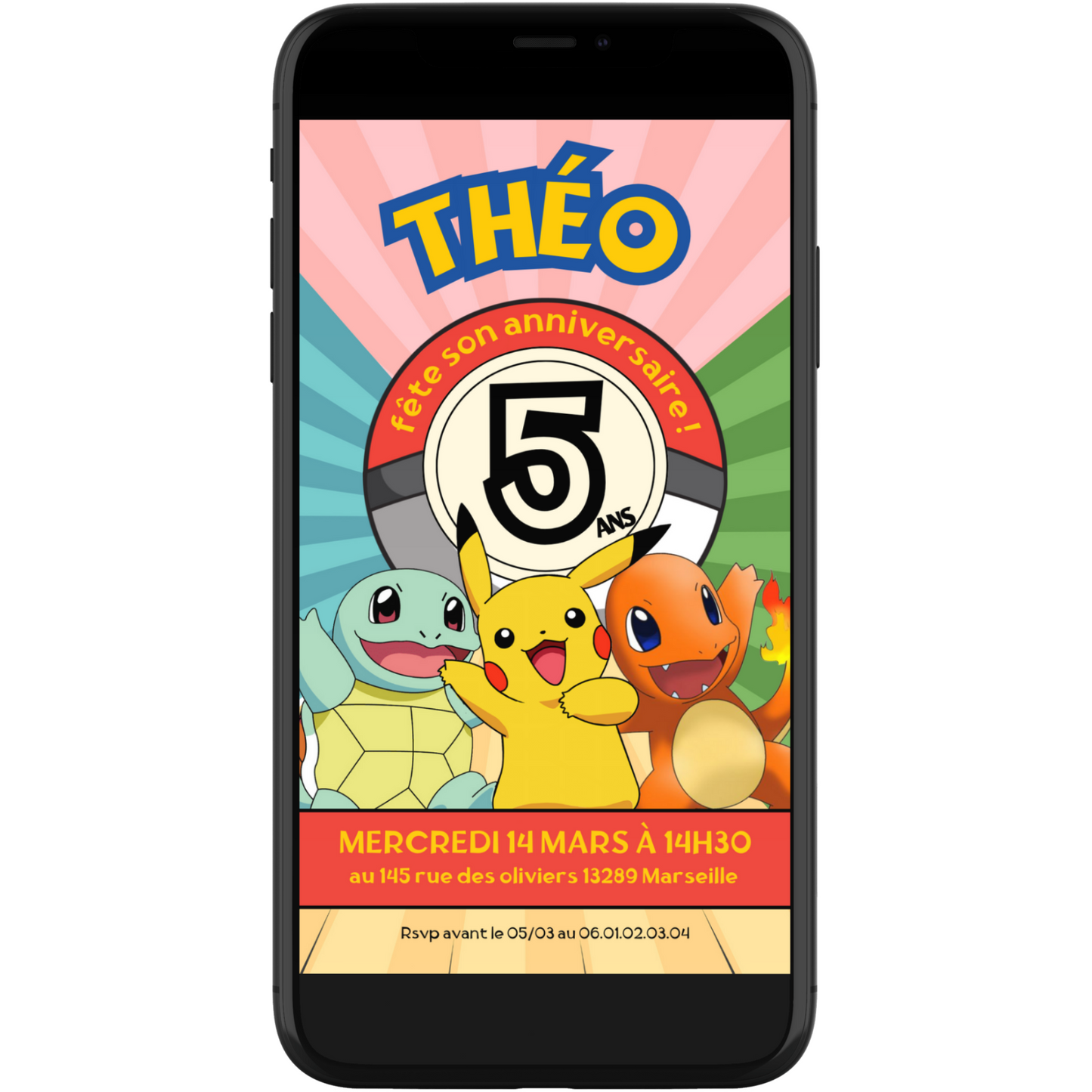 POKEMON Custom Mobile Invitation