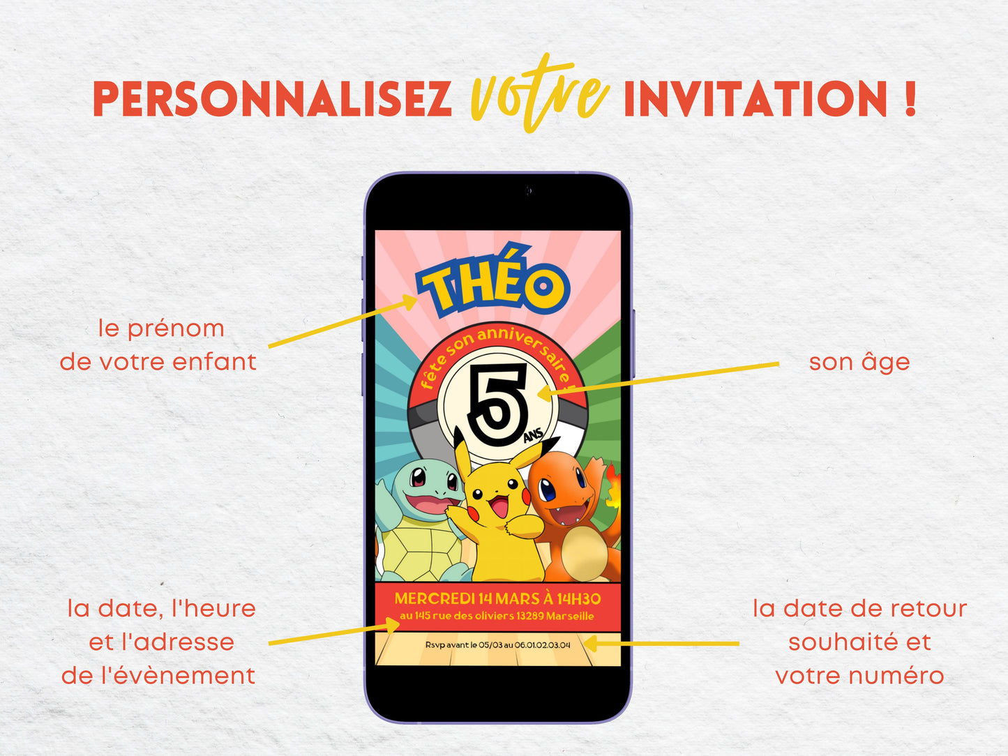 POKEMON Custom Mobile Invitation