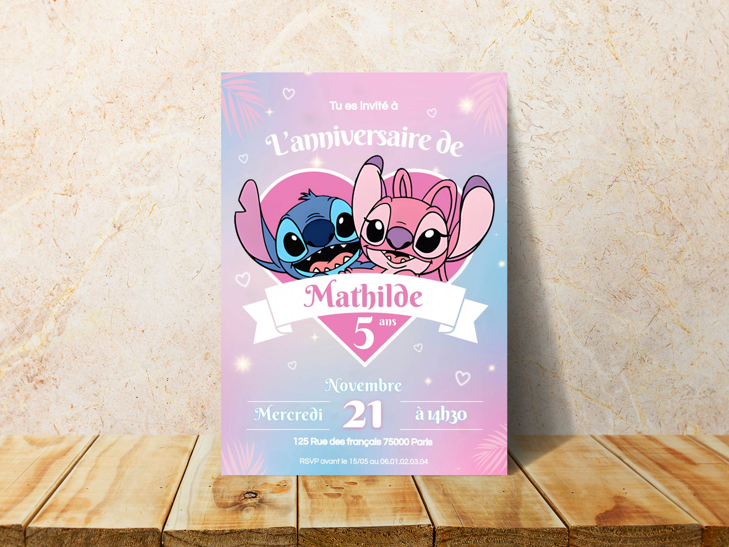 Invitations personnalisées STITCH & ANGEL