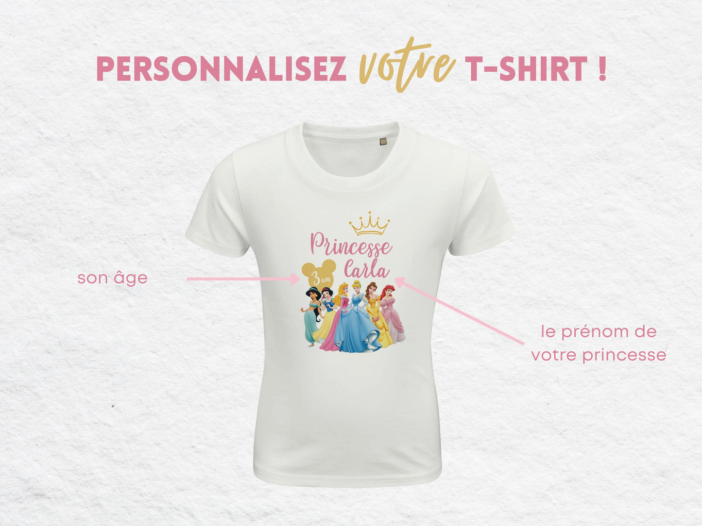 Personalisiertes DISNEY PRINCESSES T-Shirt