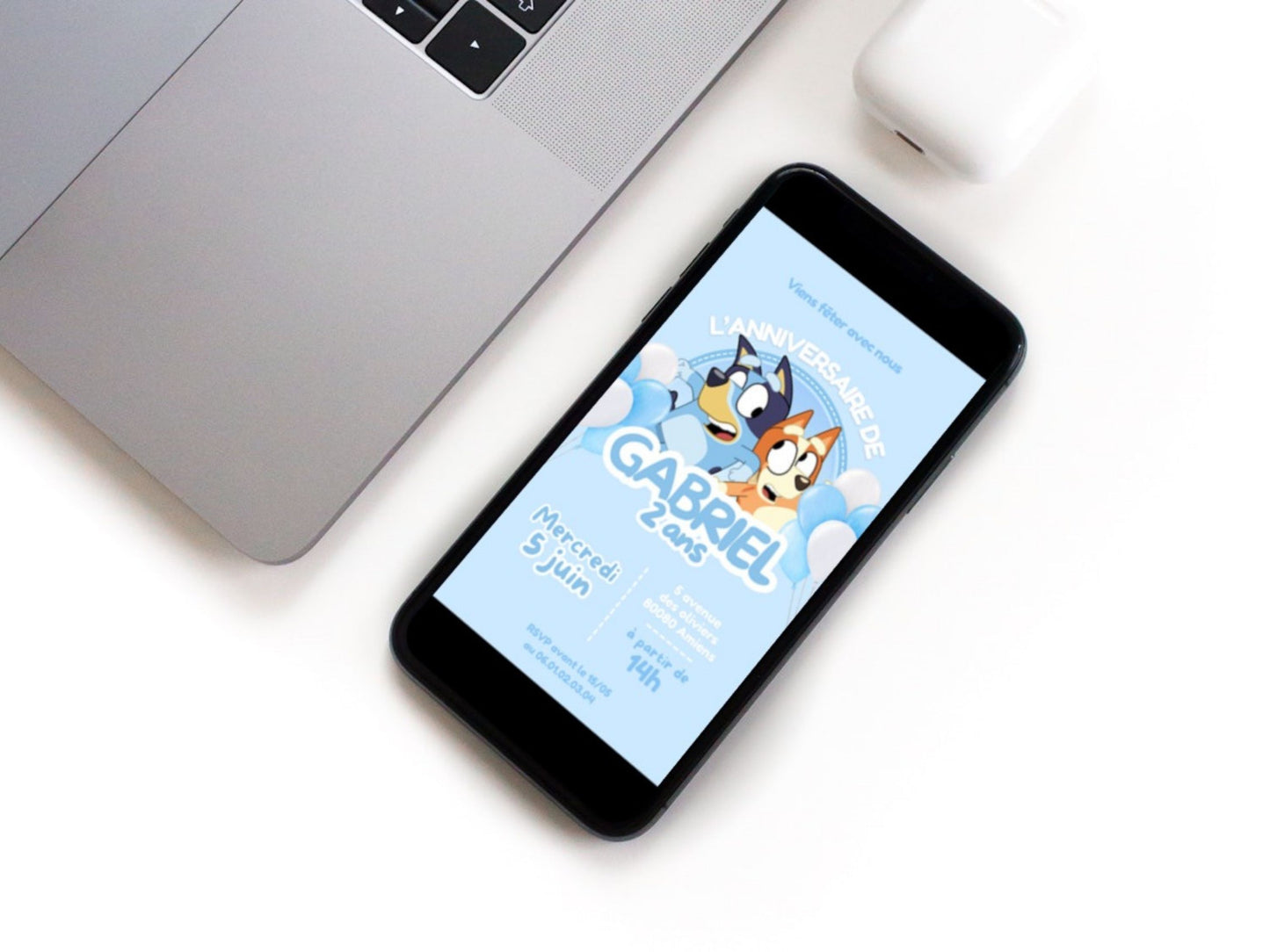 BLUEY personalized mobile invitation