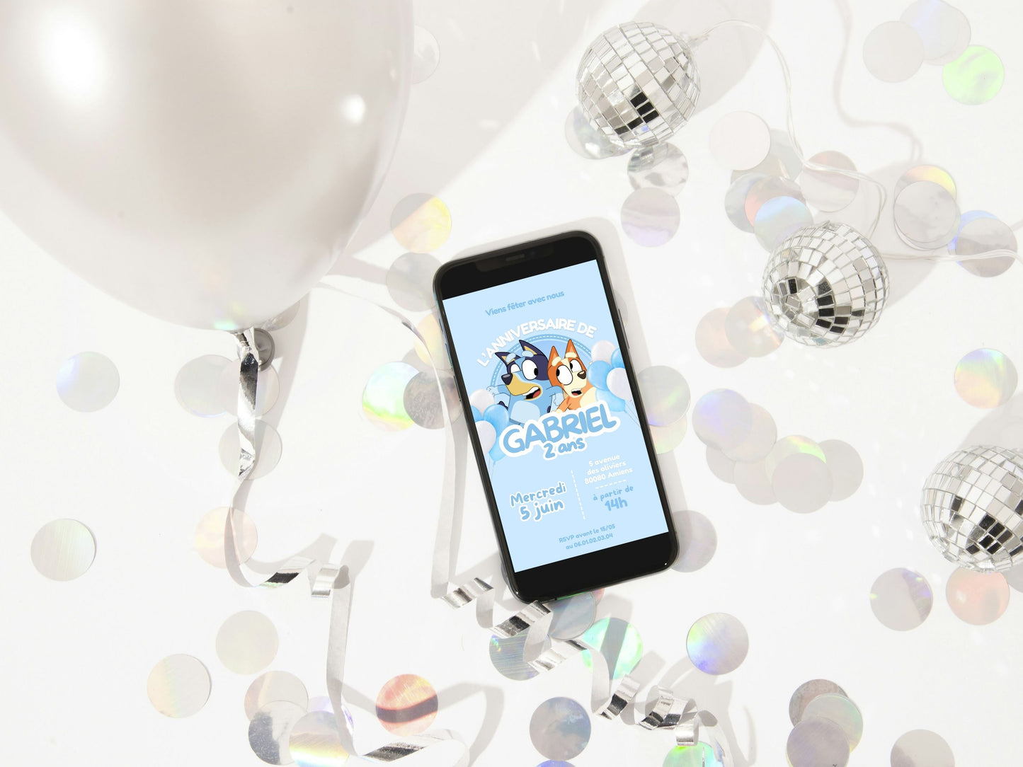 BLUEY personalized mobile invitation