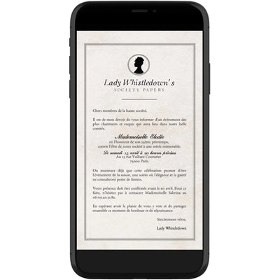 Invitation mobile anniversaire personnalisée BRIDGERTON