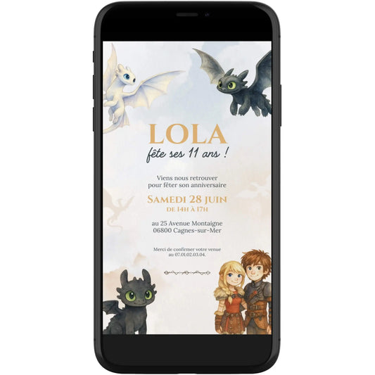 Invitation mobile personnalisée DRAGON Krokmou