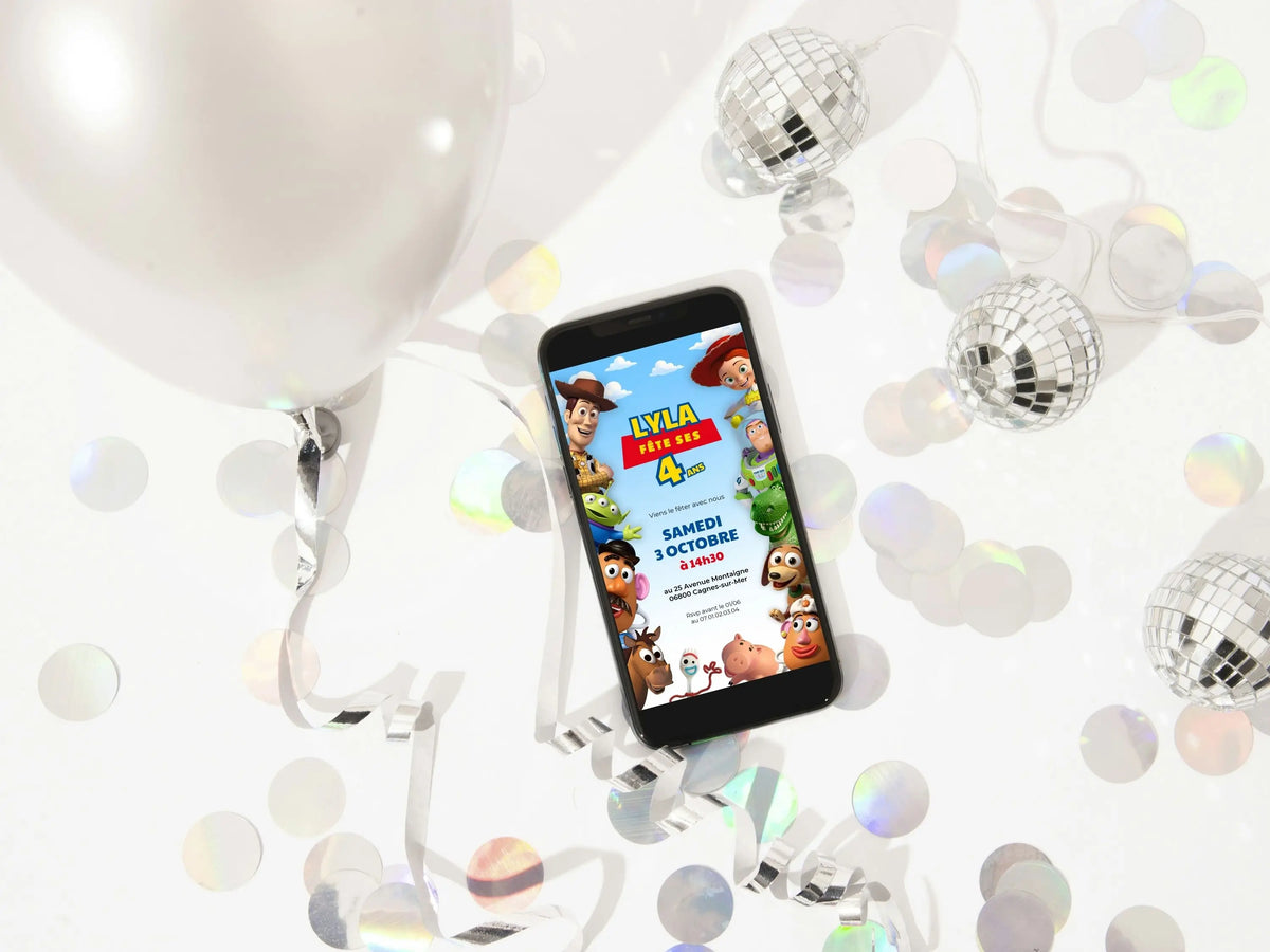 Invitation mobile personnalisée TOY STORY