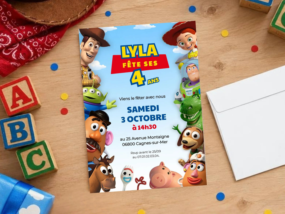 Invitations personnalisées TOY STORY