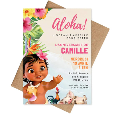 Invitations personnalisées VAIANA MOANA