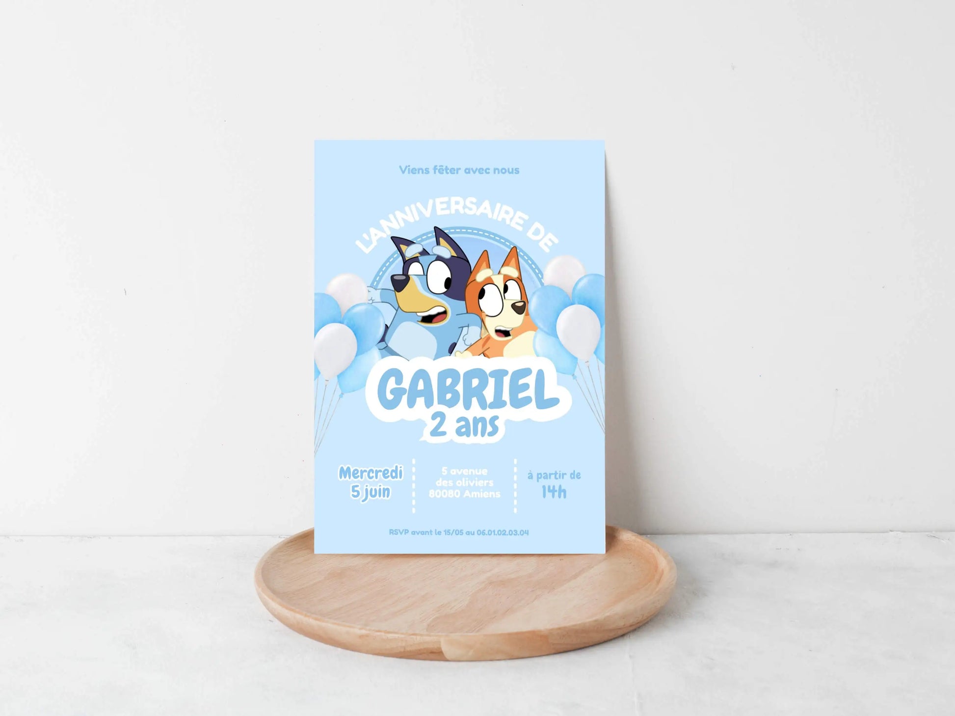 Invitations personnalisées anniversaire BLUEY
