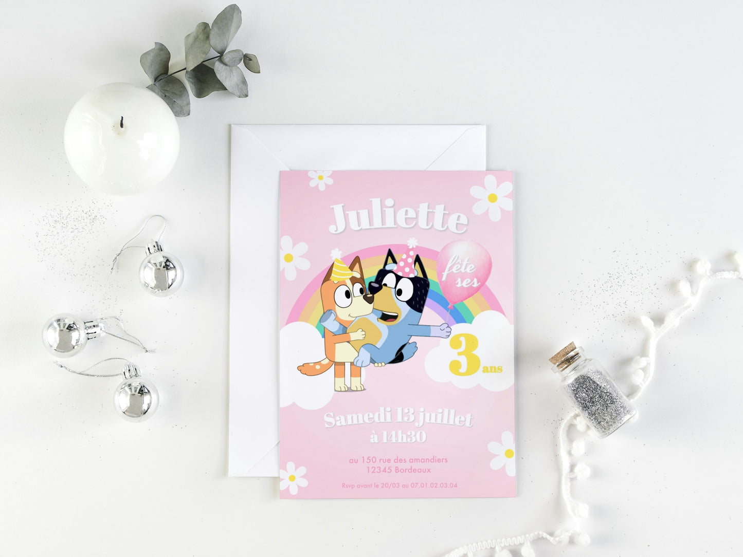 Invitations personnalisées BLUEY