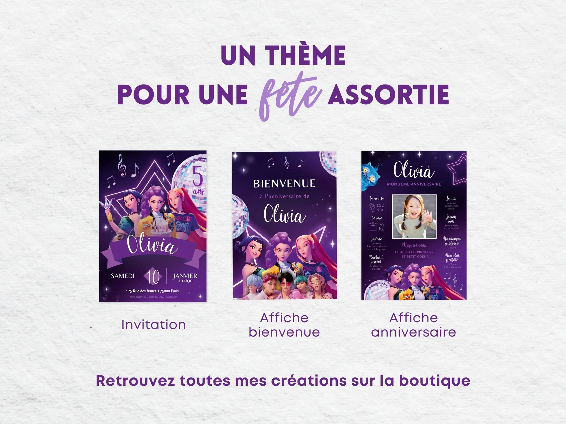 Pack anniversaire personnalisée Kpop demon hunters