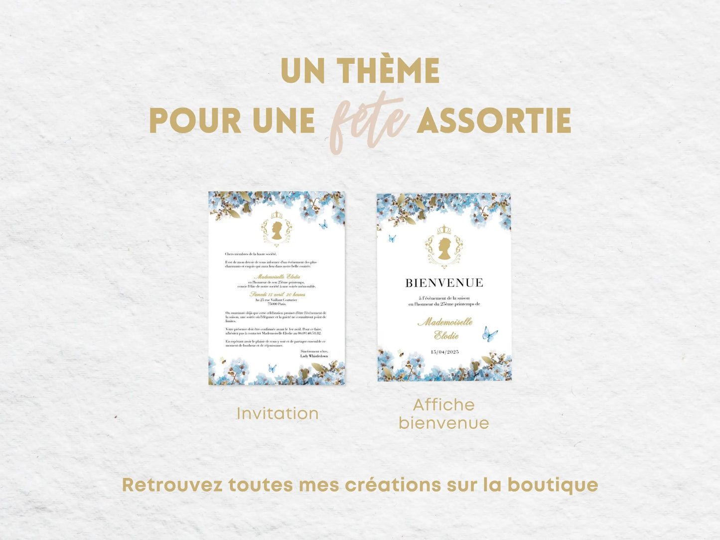 Papeterie thème anniversaire Bridgerton (invitation, affiche)