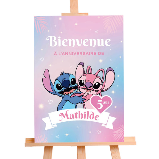 Affiche bienvenue personnalisée STITCH & ANGEL