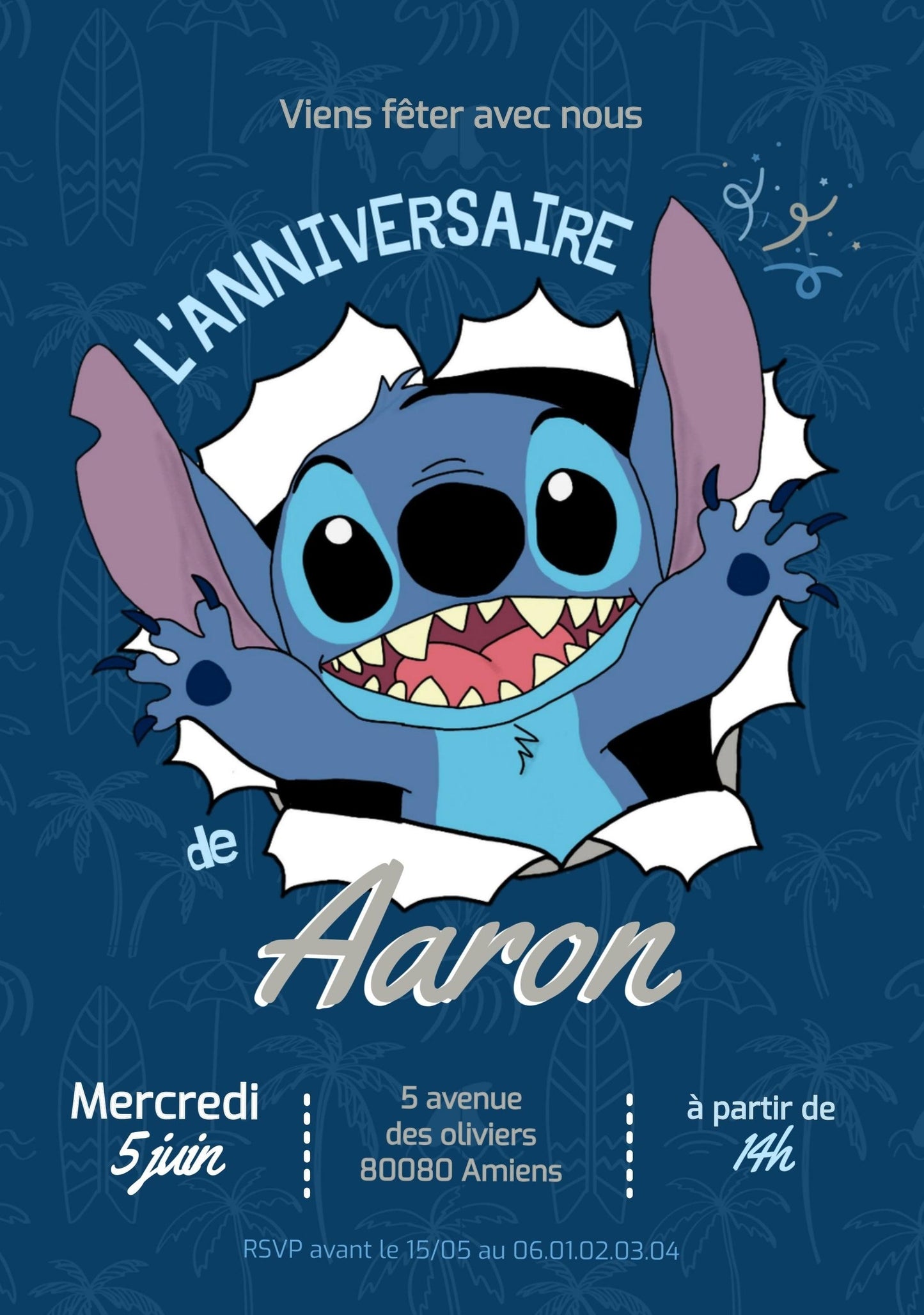 Invitations personnalisées STITCH - Papettelie