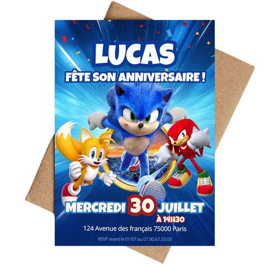 Invitations personnalisées SONIC